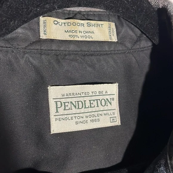 Pendleton Men’s Plaid 100% Wool Long Sleeve Outdoor Shirt Size Medium - Picture 5 of 8